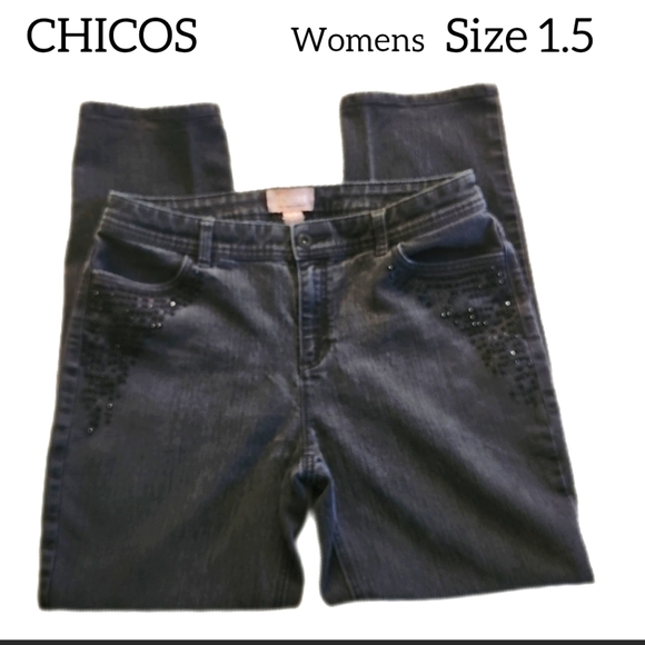 Chico's Jeans Chicos Womens Jeans Size Chicos 5 Us M1 Dark Grey